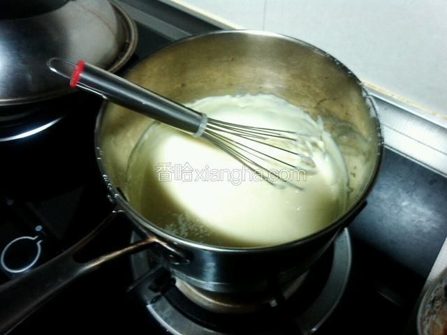 开锅也一直搅拌到流状，关火