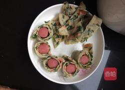 韭菜卷香肠饼的做法图解4