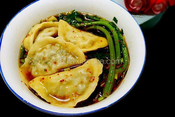 煮冻水饺（山芹菜猪肉馅）