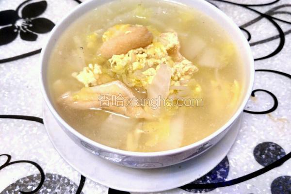油豆腐白菜鸡蛋汤