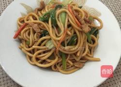 青菜肉丝炒面的做法图解5