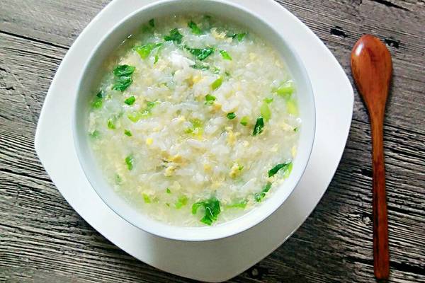生菜大米鸡蛋粥
