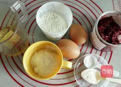 鲜玫瑰花酱蒸蛋糕的做法图解1