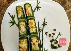 熊猫吃竹子炒饭的做法图解5