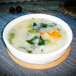 咸蛋菜心粥