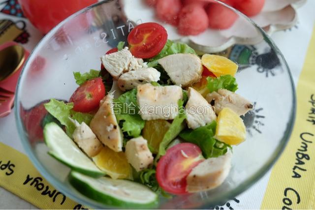 香橙鸡胸肉蔬菜沙拉