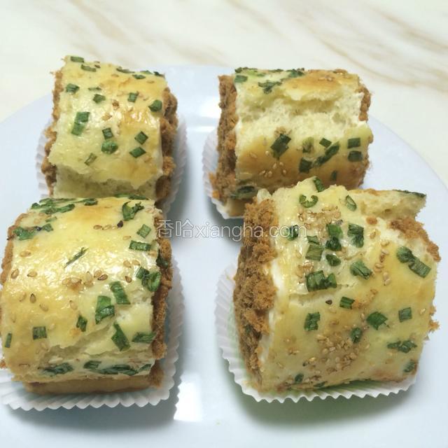 香葱芝麻肉松面包卷