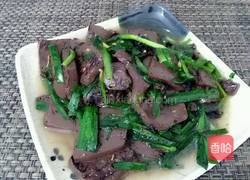 家菜＊猪血炒韭菜的做法图解7