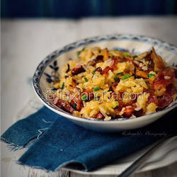 生炒腊味糯米饭的做法 菜谱 香哈网