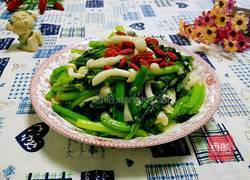 海鲜菇炒菜心的做法图解7