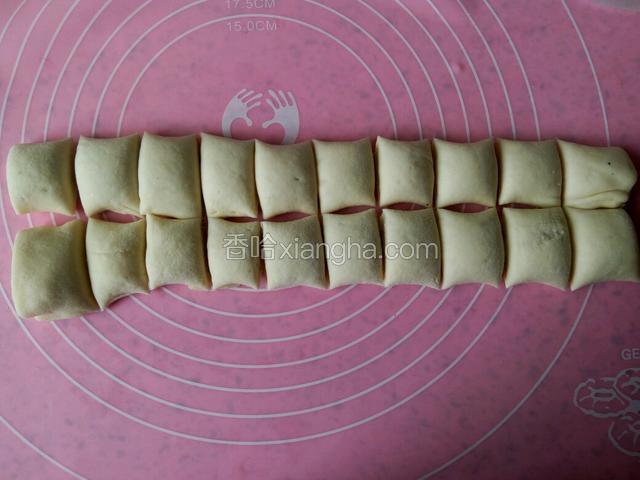 一刀切下去切成大小均匀的剂子