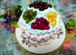 没有抹刀做的奶油水果蛋糕的做法图解7