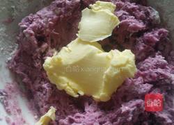 奶香紫薯芝麻饼的做法图解3