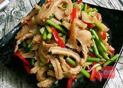 蒜苔炒牛肚的做法图解5