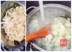 火腿炒菜花的做法图解3