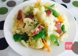 火腿炒菜花的做法图解6