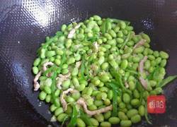 青椒毛豆炒肉丝的做法图解6