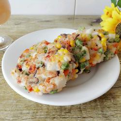 虾仁五色菜饼的做法[图]