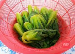 油菜豆腐约会的做法图解2