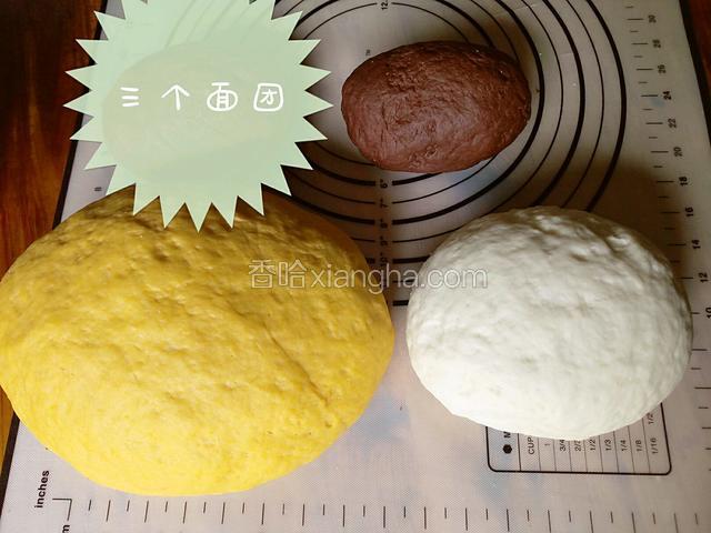 发酵好的面团揉几分钟排气，滚圆，面团就完成了，准备捏造型。