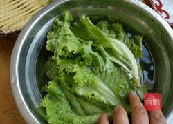 生菜两吃（蘸酱蒜泥）的做法图解1