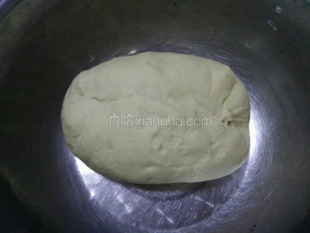 然后把麦穗状的面粉用手，把它反复揉成光滑的面团，醒发30分钟。