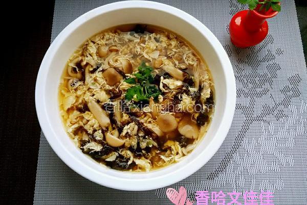 蟹味菇蛋花紫菜汤