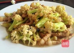 散花菜炒肉的做法图解4