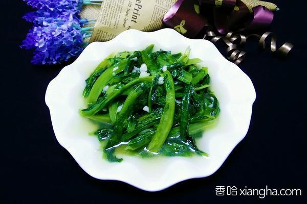 活血化瘀食材用料鹽1勺蒜2瓣相剋食物雞粉適量蒜茸油麥菜的做法用手機