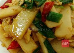 大蒜鸡蛋炒年糕的做法图解8
