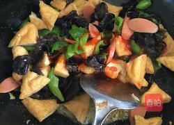 火腿木耳炒豆腐的做法图解5
