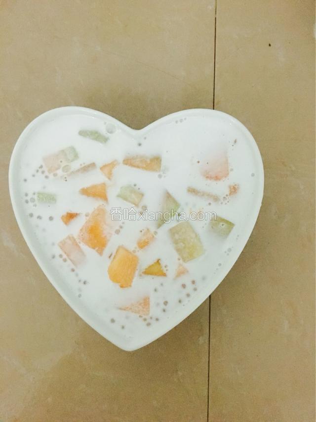 最后再把哈密瓜放入