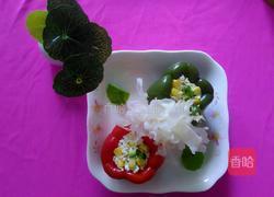 彩椒灌豆腐玉米粒的做法图解5