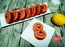 红曲粉果酱蛋糕卷的做法图解15