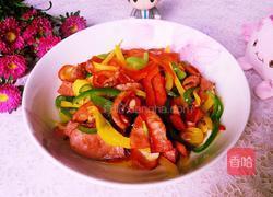 彩椒炒烤肠的做法图解8