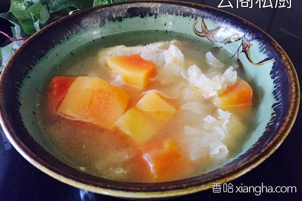 銀耳木瓜排骨湯的做法_菜譜_香哈網