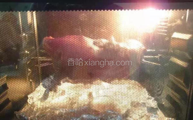 待表面的水稍稍沥干后，放入预热160度的烤箱，烤制1小时，每三十分钟取出刷一次蜂蜜水，每次都要仔细，每次都要待表皮晾干后再烤制，最后一次刷完蜂蜜水，烤箱调至220度，再烤制15分钟左右就好了。具体的时间还要看你的烤箱的具体情况，把握不好可以随时观察随时调整
