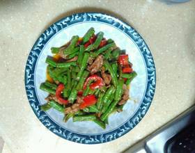 豆角炒肉丝[图]