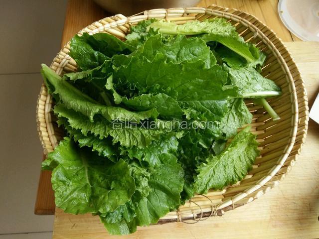小白菜叶洗净控水