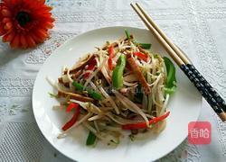 绿豆芽炒豆干的做法图解3