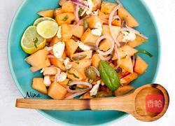 哈密瓜色拉的做法图解3