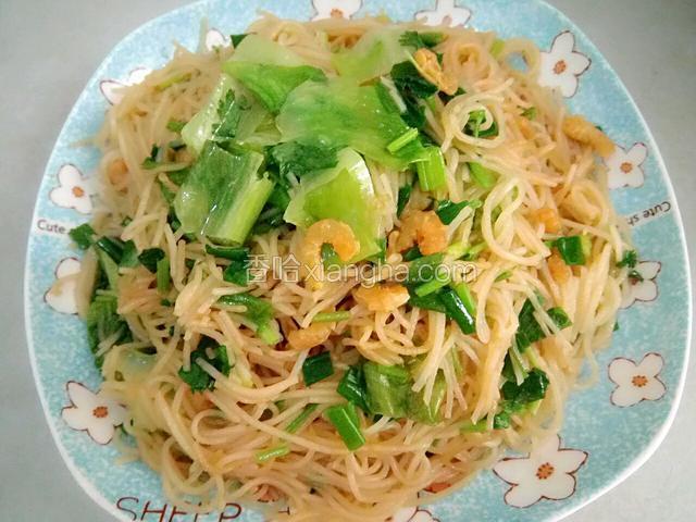 香喷喷的虾米粉丝出锅了！