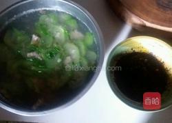 丝瓜肉片汤和酱油辣蒜碟的做法图解13