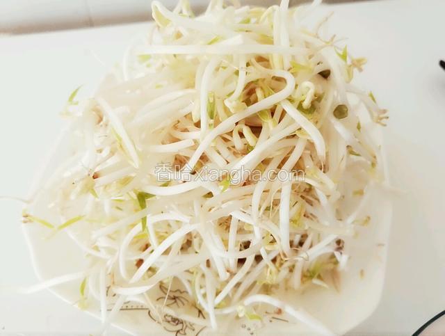 绿豆芽洗净备用