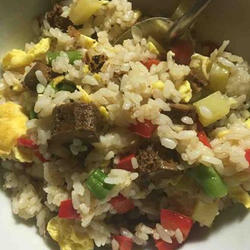 繁花似锦素火腿炒饭的做法[图]