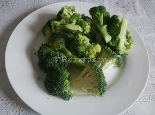 把西兰花对半切