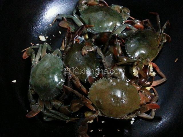 然后放入青蟹