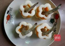 花样白萝卜酿虾球的做法图解12