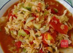 西红柿炒圆白菜的做法图解4