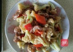 菜花炒肉片的做法图解7